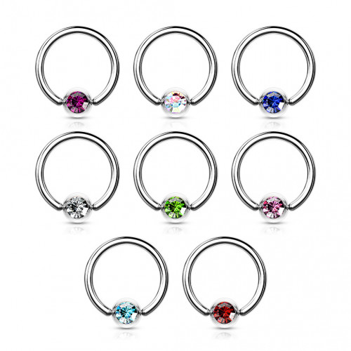 Серьга кольцо с шариком из стали PiercedFish RS03 для септума, хряща уха, носа, брови, губ, пупка, пирсинга смайл